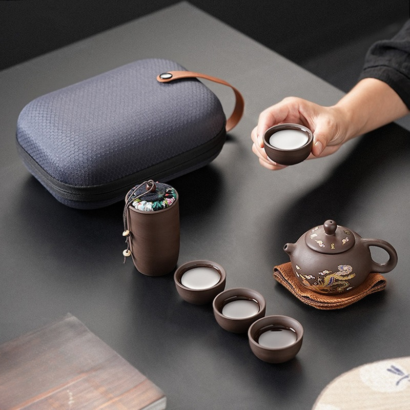 Purple Clay Travel Tea Set wit - đánh giá và giá Korean Tea Set