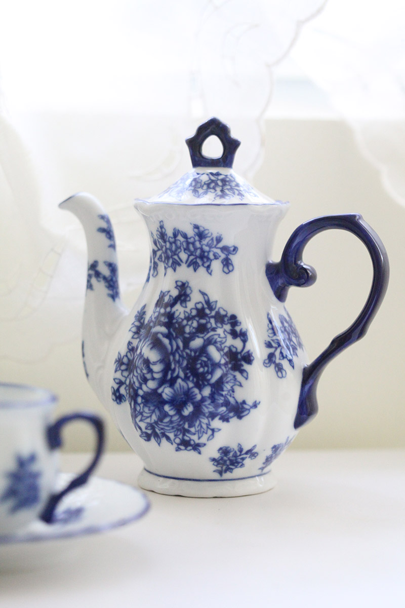 Blue and white style ceramic u - đánh giá và giá Korean Tea Set